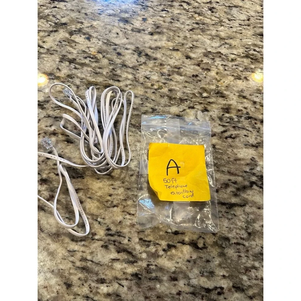 RJ11 to RJ11 Phone Cord, 50FT/15M Telephone Extension Cord Cable Line Wire for L